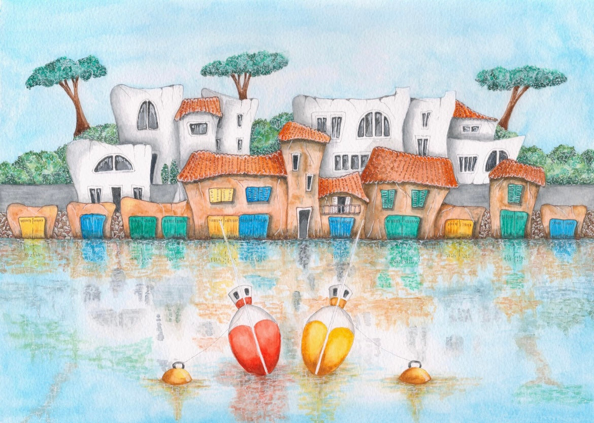 The Cala D'Or Boathouses - canvas print